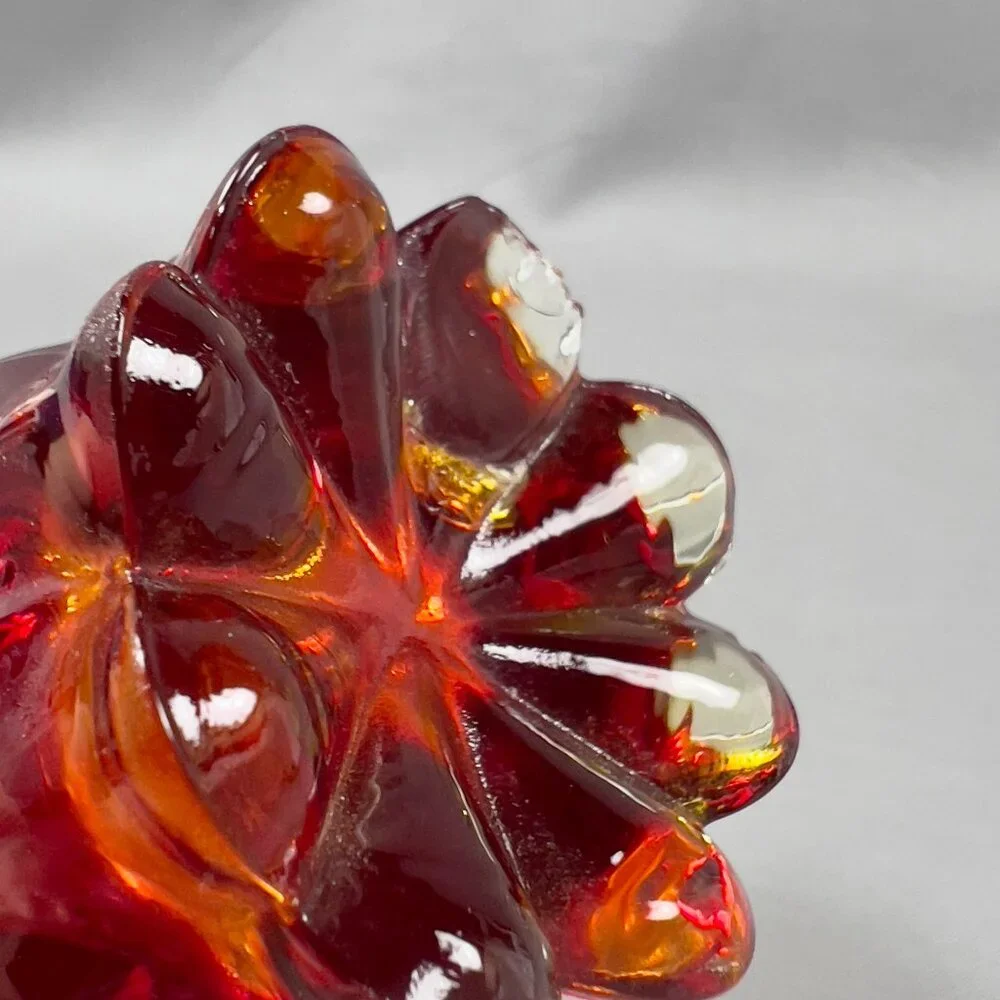 Vtg Fostoria 1229 Ruby Red Heirloom Art Clear Glass Bud 6" Vase 60s Glows - Picture 11 of 16